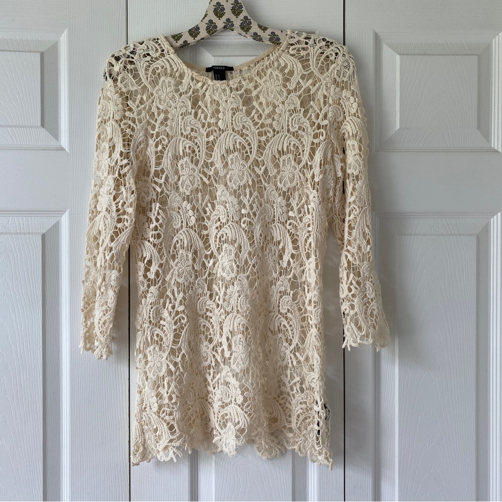 Forever 21 Lace Long Sleeve Shirt